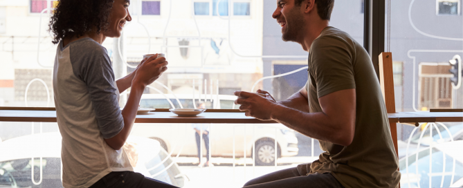 Couple drinking coffee